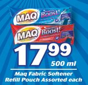 Maq Fabric Softener Refill Pouch Assorted-500ml Each