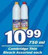 Cambridge Thin Bleach Assorted-750ml Each