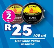 Lion Shoe Polish Assorted-2 x 100ml
