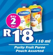 Purity Fruit Puree Pouch Assorted-2 x 110ml
