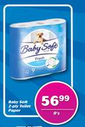 Baby Soft 2 Ply Toilet Paper-9's