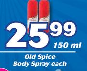 Old Spice Body Spray-150ml Each