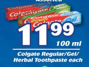 Colgate Regular/Gel/Herbal Toothpaste-100ml Each