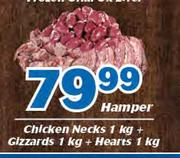 Chicken Necks 1kg + Gizzards 1kg + Hearts 1kg-Hamper