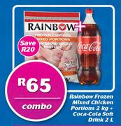 Rainbow Frozen Mixed Chicken Portions 2kg + Coca Cola Soft Drink 2Ltr-Combo