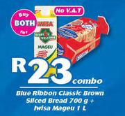 Blue Ribbon Classic Brown Sliced Bread 700g + Iwisa Mageu 1Ltr-Combo
