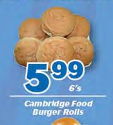 Cambridge Food Burger Rolls-6's