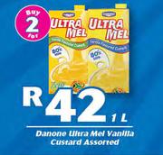 Danone Ultra Mel Vanilla Custard Assorted-2x1Ltr