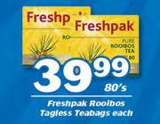 Freshpak Rooibos Tagless Teabags-80's Each