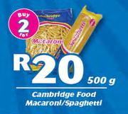 Cambridge Food Macaroni/ Spaghetti-2x500g