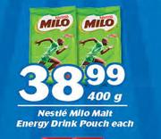Nestle Milo Malt Energy Drink Pouch-400g Each