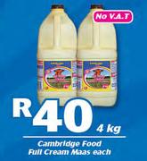 Cambridge Food Full Cream Maas-4kg Each