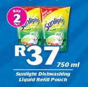 Sunlight Dishwashing Liquid Refill Pouch-2x750ml