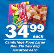 Cambridge Food Large Non Zip Taxi Bag Assorted-Each