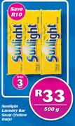 Sunlight Laundry Bar Soap Yellow Only-3x500g