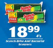 Scotch Brite Anti Bacterial Scourers-4's