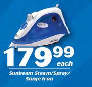Sunbeam Steam/ Spray/ Surge Iron-Each