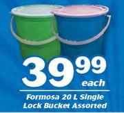 Formosa 20Ltr Single Lock Bucket Assorted-Each