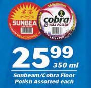 Sunbeam/ Cobra Floor Polish Assorted-350ml Each