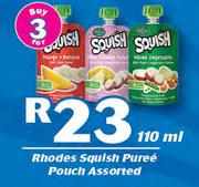 Rhodes Squish Puree Pouch Assorted-3x110ml