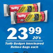 Tuffy Budget Intereaved Refuse Bags-20's Each