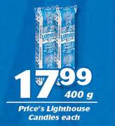 Price's Lighthouse Candles-400g Each