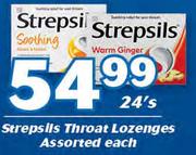 Strepsils Throat Lozenges Assorted-24's Pack Each