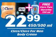 Clere/Clere For Men Body Creme-450/500ml