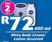 Nivea Body Cream/Lotion Assorted-2x400ml
