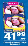 Cambridge Food Large Eggs-30's Each