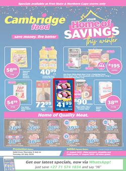 Cambridge Food Free State & Northern Cape : Home Of Savings (9 July - 28 July 2020), page 1