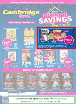 Cambridge Food Free State & Northern Cape : Home Of Savings (9 July - 28 July 2020), page 1