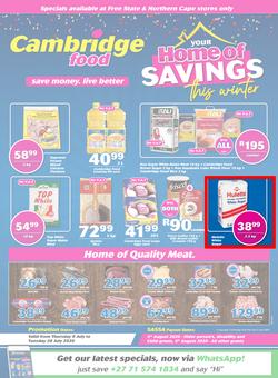 Cambridge Food Free State & Northern Cape : Home Of Savings (9 July - 28 July 2020), page 1