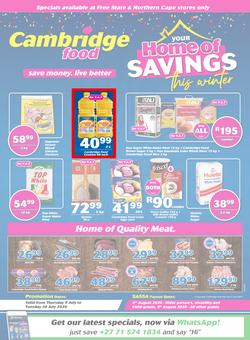 Cambridge Food Free State & Northern Cape : Home Of Savings (9 July - 28 July 2020), page 1