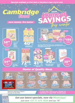 Cambridge Food Free State & Northern Cape : Home Of Savings (9 July - 28 July 2020), page 1