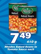 Rhodes Baked Beans In Tomato Sauce-3x410g