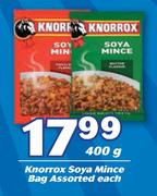 Knorrox Soya Mince Bag Assorted-400g Each