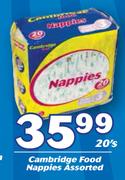 Cambridge Food Nappies Assorted-20's