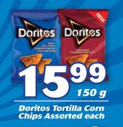 Doritos Tortilla Corn Chips Assorted-150g Each