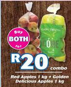 Red Apples-1Kg + Golden Delicious Apples-1Kg Combo
