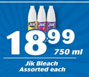 Jik Bleach Assorted-750ml Each