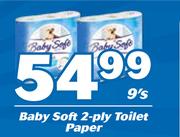 Baby Soft 2 Ply Toilet Paper-9's