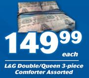 L&G Double/Queen 3 Piece Comforter Assorted-Each
