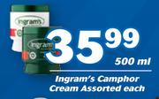 Ingram's Camphor Cream Assorted-500ml Each