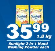 Sunlight 2 In 1 Hand Washing Powder-1.8kg Each
