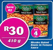Rhodes Baked Beans In Tomato Sauce-4x410g