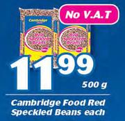 Cambridge Food Red Speckled Beans-500g Each