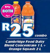 Cambridge Food Dairy Blend Concentrate 1Ltr + Orange Squash 2Ltr Combo-For Both