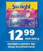 Sunlight Laundry Bar Soap Assorted-400/500g Each