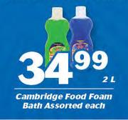 Cambridge Food Foam Bath Assorted-2Ltr Each